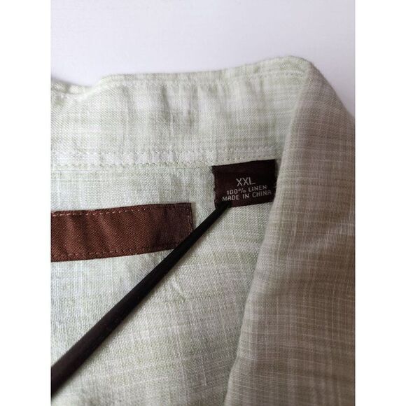 Perry Ellis Mint Green XXL Linen Button Down Shirt - Picture 5 of 6